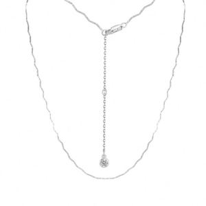 ผู้จัดจำหน่ายเครื่องประดับ Dylam Charm เงินแท้ 925 ชุบโรเดียม ทอง 18K สร้อยคอแบบโซ่ลายไม้ไผ่สำหรับผู้หญิง - Product Image 1