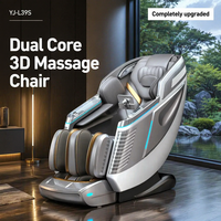 Fauteuil de massage 3D de luxe à double moteur avec lumières LED bleues, design nordique, équipement de relaxation moderne pour salon