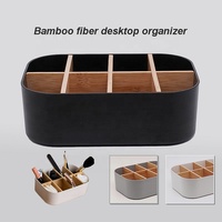 Organisateur de bureau en bambou naturel écologique, rectangulaire, multi-usages, 8 compartiments, pour stylos, télécommandes, rangement à domicile