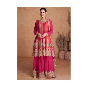 Costume Salwar Kameez de mariage et de fête de qualité supérieure avec broderie au chinon disponible à un prix abordable - Product Image 1