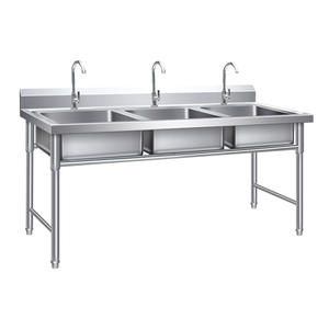 Wastafel Dapur Tunggal 36 Inci Bahan Stainless Steel 304 Tipe Undermount dengan Meja Kerja dan Kabinet Penyimpanan untuk Meja Dapur Besar - Product Image 4