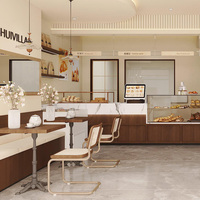 Comptoir de Bar Personnalisé pour Boulangerie, Pâtisserie, Café, Vitrine en Verre avec Éclairage LED pour l'Aménagement de Magasins de Pâtisserie
