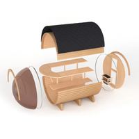 Sauna extérieur de qualité supérieure en forme de baril, sauna à vapeur incurvé pour 4 personnes à vendre