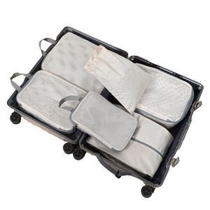 New Design 6 Pcs Sets Portable Compression Packing Cubes Travel <b>Storage</b> Bag for <b>Suitcase</b> - Product Image 5