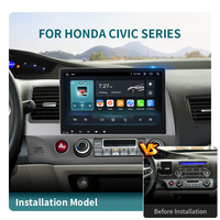 Écran IPS haute définition 9/10,1 pouces pour la série Civic 8+128 Go Android 12 DSP GPS OBD2 RGB Garantie 1 an Autoradio