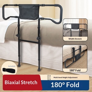 Width Adjustable Foldable Bedside Assist Bar Stretchable Bed Support Frame For Senior Daily Assistance - Product Image 1