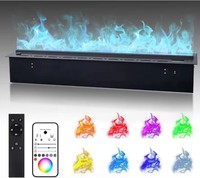 Cheminée d'atomisation à vapeur d'eau 3D minimaliste 2026 pour intérieur, avec télécommande via application, décor de flamme RVB multicolore pour hôtel, personnalisation OEM
