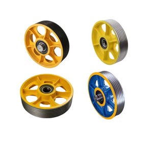 <b>Elevator</b> Guide Wheels Cast Iron Hard Tread Round Bore Construction <b>Elevator</b> <b>Parts</b> Durable Maintenance Free - Product Image 1