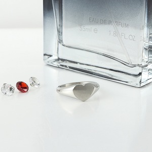yunnique Men's Heart Shape <b>Titanium</b> Steel <b>Ring</b> Silver Color Geometric Design Gift Jewelry - Product Image 3