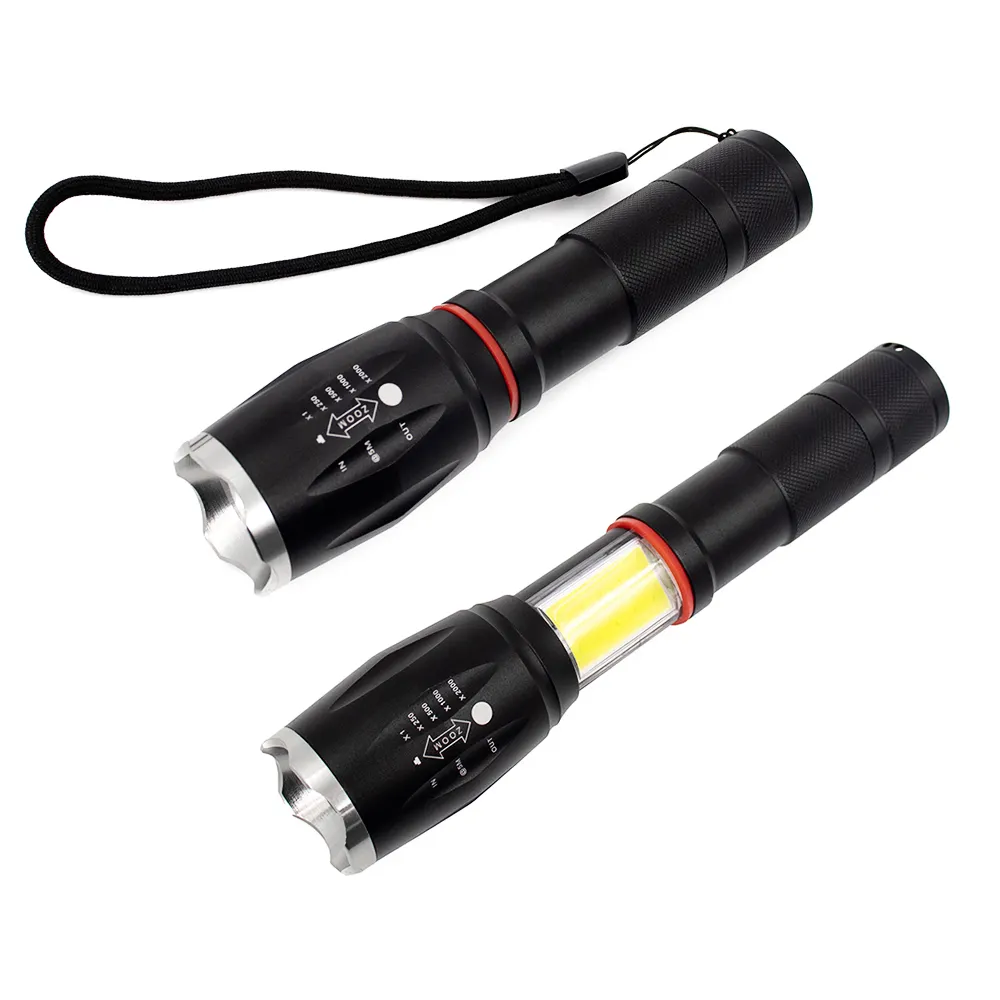 Nhôm Mini Ánh Sáng Trọng Lượng Zoom Đa Chức Năng Cao Sáng 3AAA Pin LED Đèn Pin LED Ánh Sáng Torch