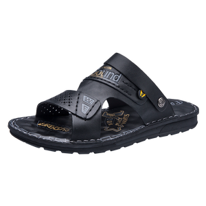 Sandalias Planas de Cuero HappyChina, Sandalias de Cuero Negras para Exteriores, Antideslizantes, Deportivas, para Senderismo, para Hombre - Product Image 2