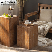 WISEMAX MÖBEL Minimalist ische Holz Wohn möbel quadratische Tannenholz Tee tisch Set Säule Sockel für Home Corner Dekoration steht