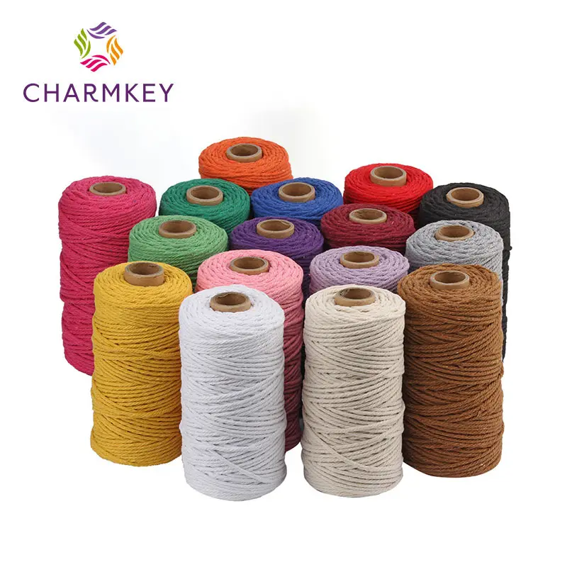 手編み用の分厚い滑らかな柔らかいマクラメコード100% 綿糸の詰め合わせ卸売。