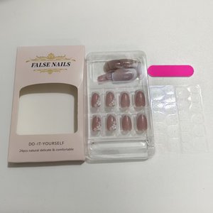 24 <span class=keywords><strong>Uñas</strong></span> Postizas Elegantes Cuadradas y Cortas, Diseño Floral 3D en Blanco, <span class=keywords><strong>Uñas</strong></span> de Presión con Diseño de Flores en Contraste <span class=keywords><strong>Rosa</strong></span> <span class=keywords><strong>Claro</strong></span> y Blanco, <span class=keywords><strong>Uñas</strong></span> con Brillo - Product Image 4