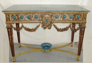 Mesa <span class=keywords><strong>de</strong></span> <span class=keywords><strong>centro</strong></span> <span class=keywords><strong>de</strong></span> latón chapado en oro <span class=keywords><strong>de</strong></span> 24K estilo Louis XV francés <span class=keywords><strong>de</strong></span> lujo/mesa auxiliar decorativa <span class=keywords><strong>de</strong></span> porcelana <span class=keywords><strong>de</strong></span> Palacio Real, mesa <span class=keywords><strong>de</strong></span> comedor pequeña - Product Image 4