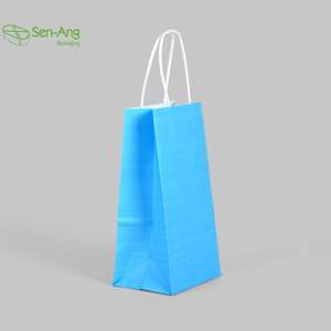 Sac en papier kraft écologique personnalisé en gros, 20 cm, blanc, impression flexo promotionnelle pour luminaire, vente en gros, SenAng05 - Product Image 6