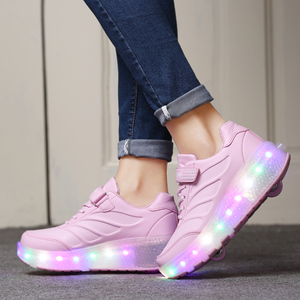 Chaussures à roulettes LED tendance, basses, à deux roues rétractables, chaussures de sport décontractées pour enfants, chaussures à roulettes pour enfants d'extérieur, <span class=keywords><strong>taille</strong></span> 27-41 - Product Image 3