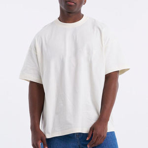 T-shirt personnalisé pour homme 100% coton T-shirt oversize à épaules tombantes, qualité de luxe, col rond, T-shirt uni Biank pour homme - Product Image 1