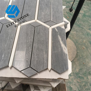 Azulejo de suelo de pared de mosaico hexagonal de mármol moderno, técnica Natural, diseño de cuchillo de agua de pétalos para interiores de baño de Hotel, <span class=keywords><strong>parquet</strong></span> - Product Image 3