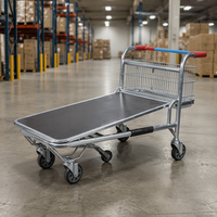 Chariot de manutention robuste à paniers métalliques pour entrepôt, équipement de stockage industriel de marchandises