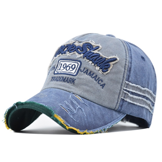 Vintage Washed Unisex Baseball Cap Distressed Retro Duckbill Design Patchwork Letter Detail 6-Panel 100% Cotton Adjustable