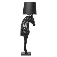Statue d'animal nordique en résine, grande sculpture demi-cheval, ornement lumineux pour décoration de fêtes, cadeau, décoration d'angle, hall d'hôtel