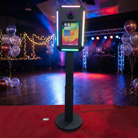 Kiosque photo pour iPad avec éclairage LED et support verrouillable pour mariages, événements et fêtes