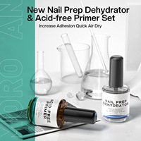 Kit de manucure 2 pièces transfrontalier : Poudre hydratante, Liquide équilibrant anti-déformation, Gel de base sans acide, Gel de construction mat