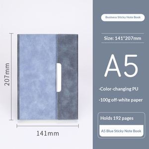 Carnet de notes professionnel en cuir PU promotionnel, agenda à trois volets, 100 feuilles, reliure cousue, fermeture magnétique, logo personnalisé, usage bureautique - Product Image 4