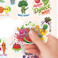 Cartoon Fruit Groente Gezonde Motiverende Sticker Sheet Die-Cut Decal Sap Drankje Schattig Waterdicht A5 Kiss Cut Stickers