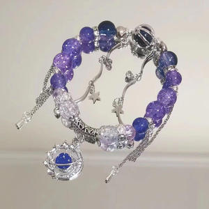 NYY Versatile Niche Stock Wholesale Unique Novel Style Beaded Tassel Bangles High <strong>Aesthetic</strong> Crystal <strong>Bracelets</strong> for Women Girls - Product Image 3
