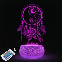 Lampe de nuit LED holographique en acrylique 3D Illusion d'optique avec nom personnalisé