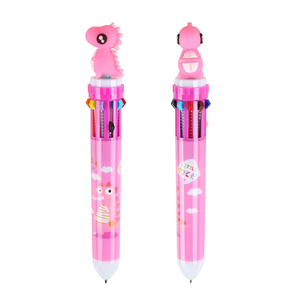 Multi-color Ink Lovely Cute Dinosaur Cartoon Plastic Ballpoint <b>Pens</b> Promotion 10-in -1 <b>Refill</b> Retractable Custom Logo Printing - Product Image 5