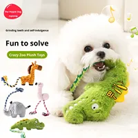 Jouet à mâcher pour chien en tissu Oxford noué, couineur, résistant aux morsures, pour le nettoyage des dents et l'entraînement interactif des petits chiens