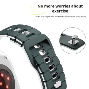 Neue Trendige Sport-Silikonarmband Zweifarbig für Apple Watch Ultra 4 Series 12 11 10 9 8 7 SE 45/46/49mm - Product Image 5