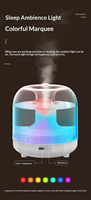 Humidificateur ultrasonique diffuseur d'arômes 500 ml avec lumière LED à changement de couleur pour la maison, la chambre, l'hôtel, usage domestique, faible bruit, batterie/USB