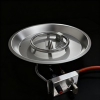 Kit de brûleur à gaz rond en acier inoxydable de 450 mm pour foyer extérieur et cheminée.