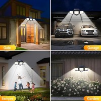 Projecteur solaire extérieur étanche à détecteur de mouvement pour jardin, patio, garage et entrées