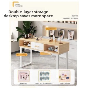 Juego de Muebles de Salón de Manicura Profesional Personalizado en Color Morandi, Moderno, de Plástico y Madera, de Doble Capa, con Soporte de Trabajo Completo - Product Image 5