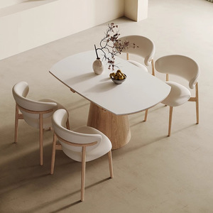 Nordic Solid Wood Rock Plate square Dual-purpose <strong>Collapsible</strong> Dining <strong>Table</strong> and Chair <strong>Small</strong> Household <strong>Table</strong> Variable Round <strong>Table</strong> - Product Image 6