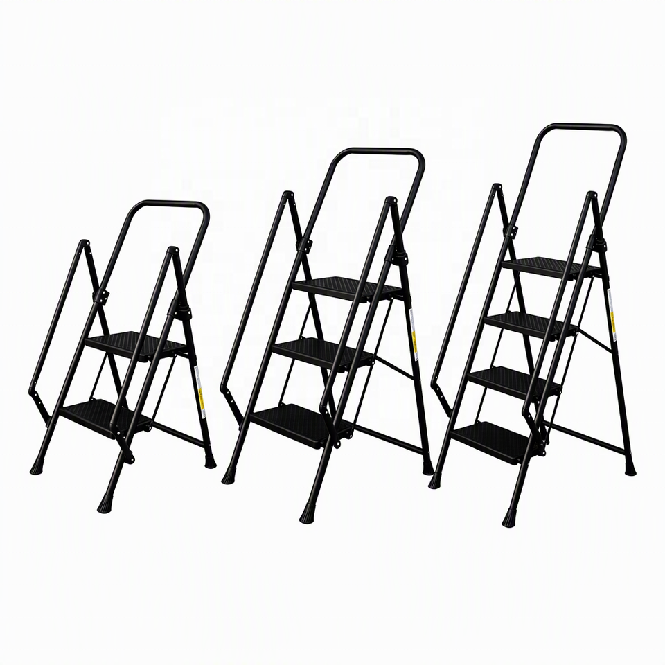 Robust Steel Construction High Load Capacity Collapsible Ladder Wide ...