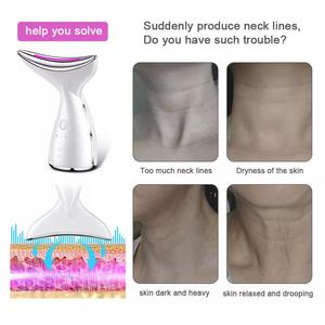 เครื่องนวดหน้าและลำคอ OEM สำหรับดูแลผิวหน้า เครื่องนวดยกกระชับใบหน้าและลำคอแบบไฟฟ้า พร้อมความร้อน 3 โหมด สำหรับริ้วรอย เครื่องนวดหน้า - Product Image 4