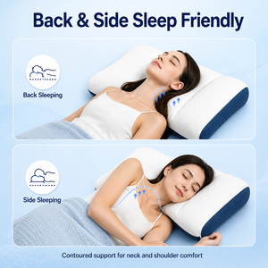 Oreiller Ergonomique 3D de Soutien Cervical, Oreiller de Lit Contour Respirant avec Panneaux Latéraux, OEM ODM pour Dormeurs sur le Côté et sur le Dos - Product Image 2
