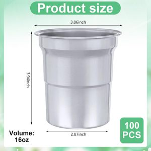Vaso de Cerveza Reutilizable y Biodegradable de Aluminio, Desechable, para Exteriores, Campamentos, Fiestas, Festivales, Bebidas Frías, Café, Metal, Estadio - Product Image 2