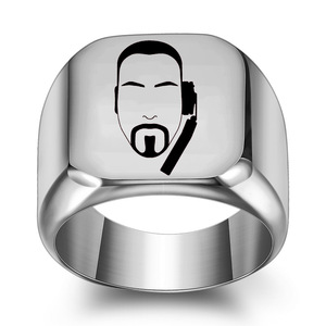 Unisex Square Face Design <b>Ring</b> 18mm Gold Plated Geometric Jewelry Gift for <b>Men</b> Women - Product Image 3