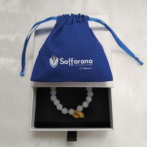 Sac en coton recyclable imprimé à l'écran avec logo personnalisé de la marque USM, écologique, doux, blanc, avec cordon de serrage, sac anti-poussière en coton - Product Image 2