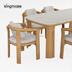 Meubles de jardin modernes de Foshan, table de jardin en <span class=keywords><strong>teck</strong></span> massif de luxe et chaise de salle à manger, <span class=keywords><strong>ensemble</strong></span> de meubles d'extérieur en bois avec coussin - Product Image 2