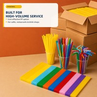 Pailles en plastique compostables à faible MOQ, couleur naturelle, pour accessoires de fête et de bar écologiques, biodégradables en vrac