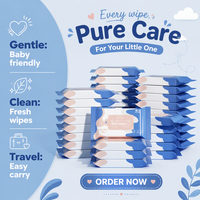 Lingettes humides antibactériennes douces pour bébé, écologiques, non tissées, 10 pièces, pack de voyage, nettoyage multi-usages de la peau