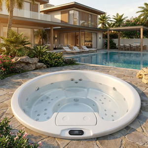 Spa et jacuzzi extérieur chauffé au design moderne pour 5 personnes, bain à remous en acrylique avec massage pour enfants et hôtels - Product Image 1